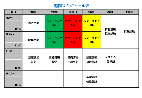 スケジュール